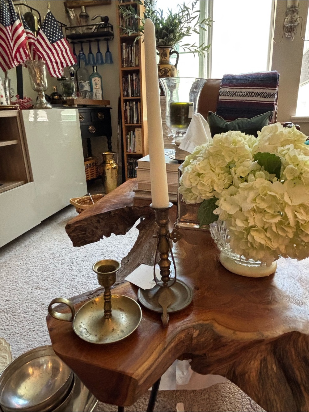 Vintage Eclectic Brass Taper Candle Holders (Set of 2)